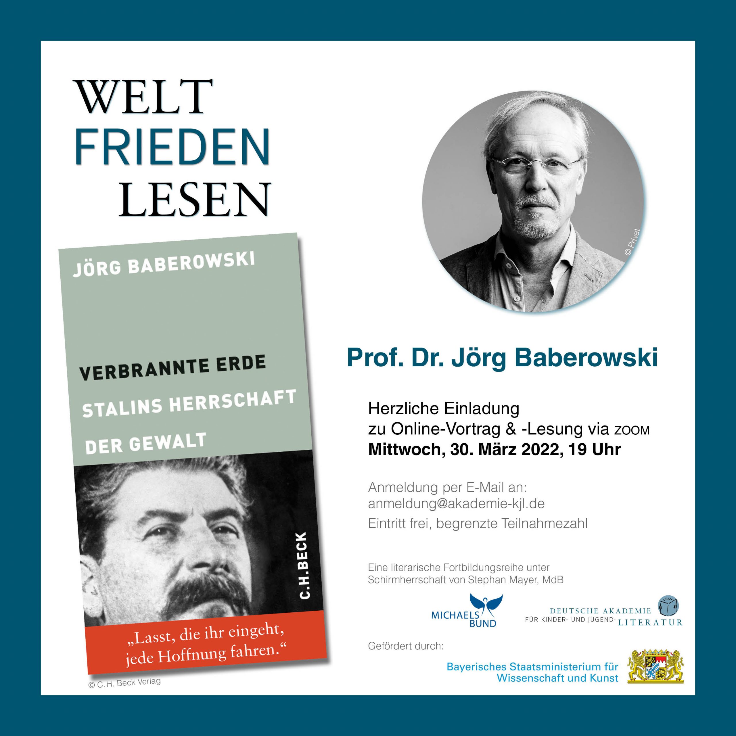 WELT|FRIEDEN|LESEN 30.03. Prof. Dr. Jörg Baberowski: Verbrannte Erde