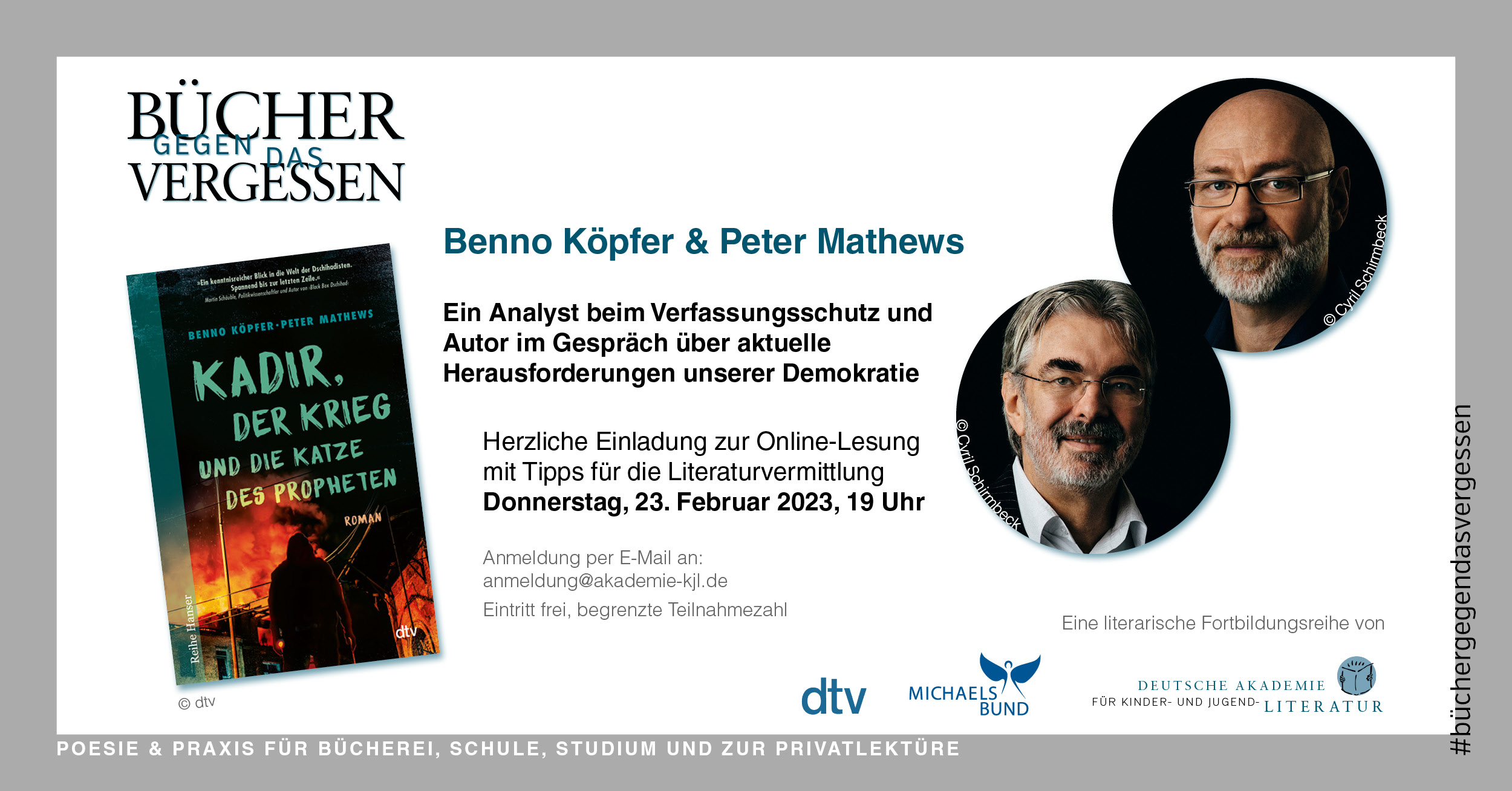 #büchergegendasvergessen 23.02.2023 - Benno Köpfer und Peter Mathews