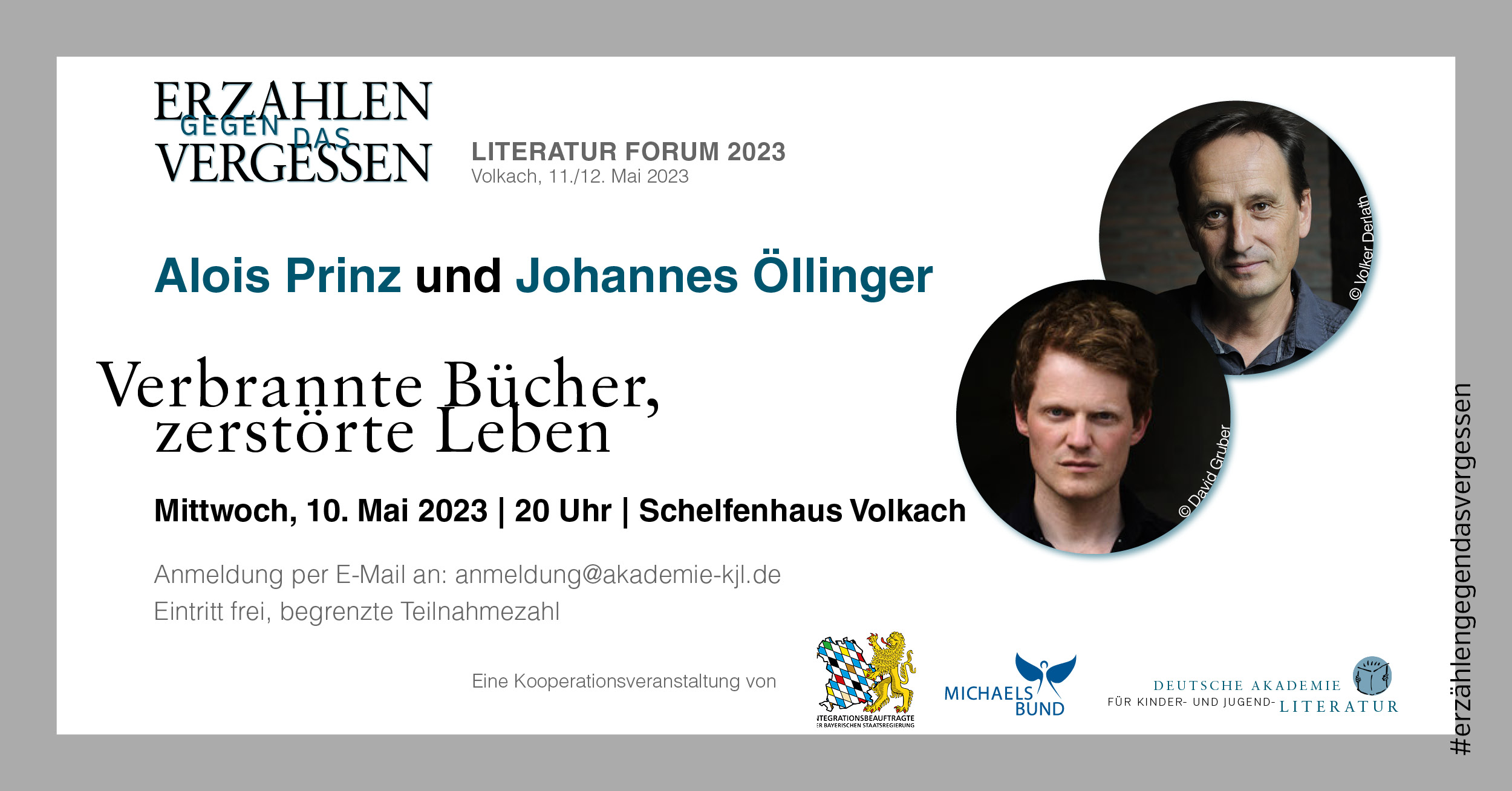 ALois Prinz Johannes Öllinger: Verbrannte Bücher, zerstörte Leben | Volkach, 10. Mai 2023 | Im Rahmen des LITERATUR FORUMS 2023