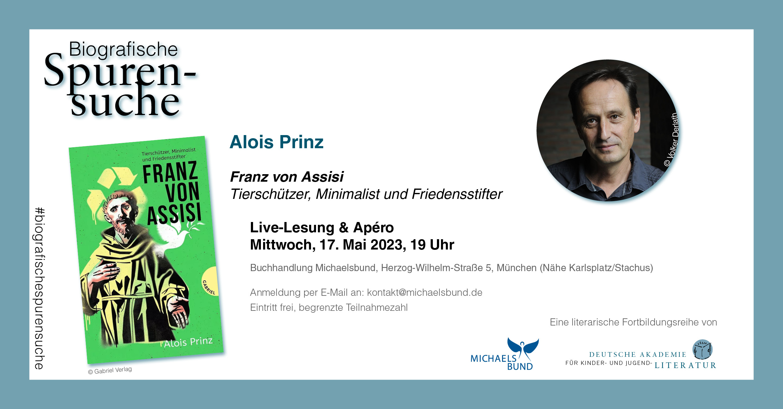 Biografische Spurensuche: Franz von Assisi | Live-Lesung mit Alois Prinz (München, 17.05.2023)