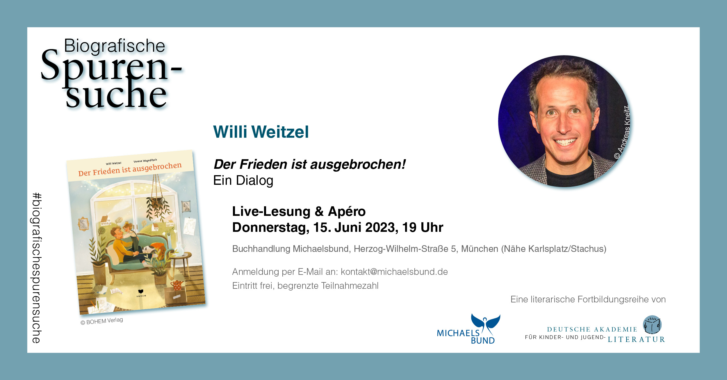 Biografische Spurensuche: "Der Frieden ist ausgebrochen!" | Live-Lesung & Apéro mit Willi Weitzel (15.06.2023)