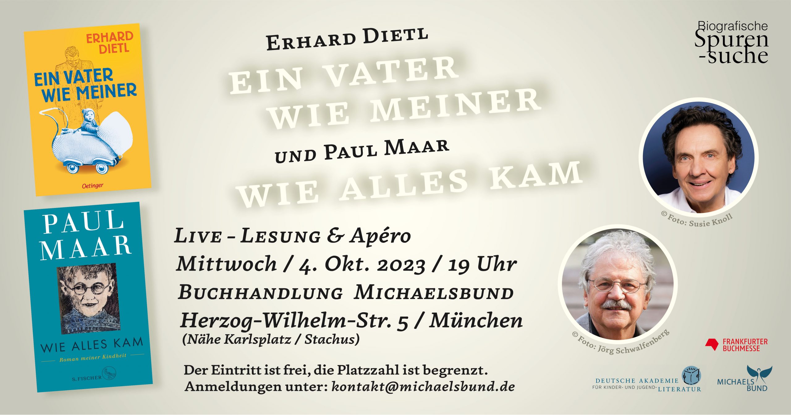 Live-Lesung und Werkstattgespräch mit Erhard Dietl und Paul Maar (München, 04.10.2023)