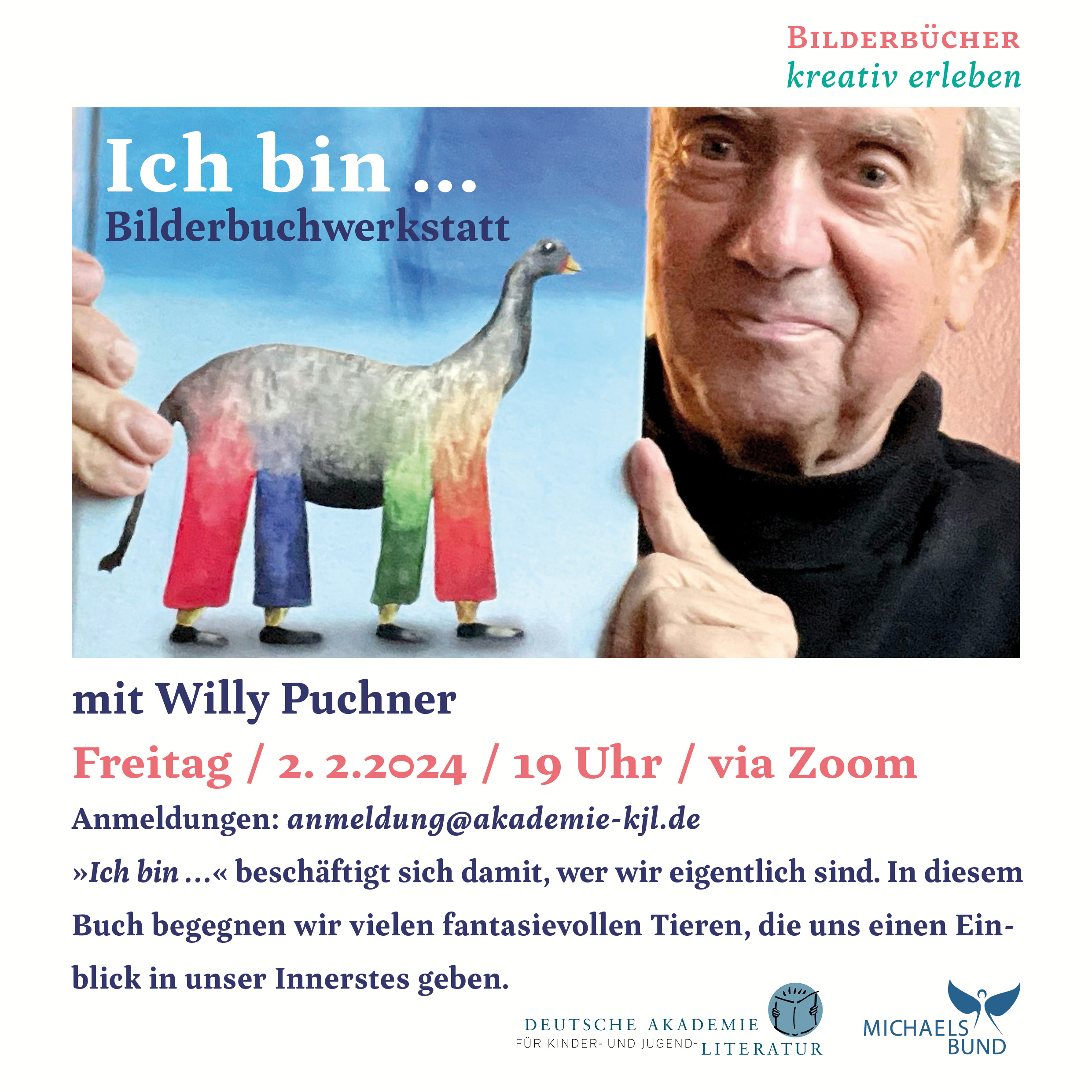"Ich bin ..." | Online-Bilderbuchwerkstatt mit Willy Puchner (02.02.2024)