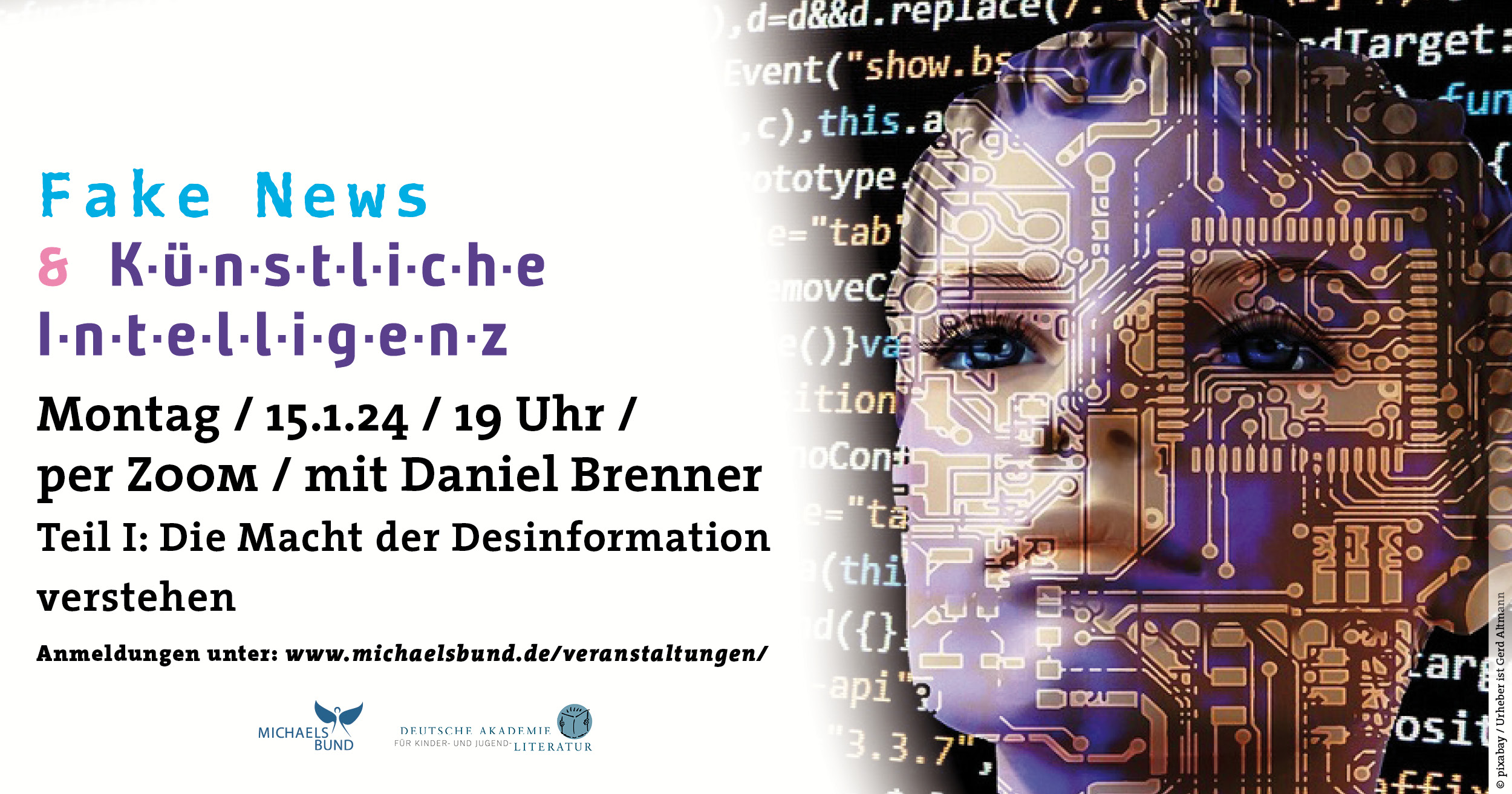 "Fake News & Künstliche Intelligenz | Online-Workshop mit Daniel Brenner, Teil 1 (15.01.2024)